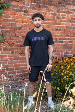 Priceless Letter Shorts Set Black x Purple